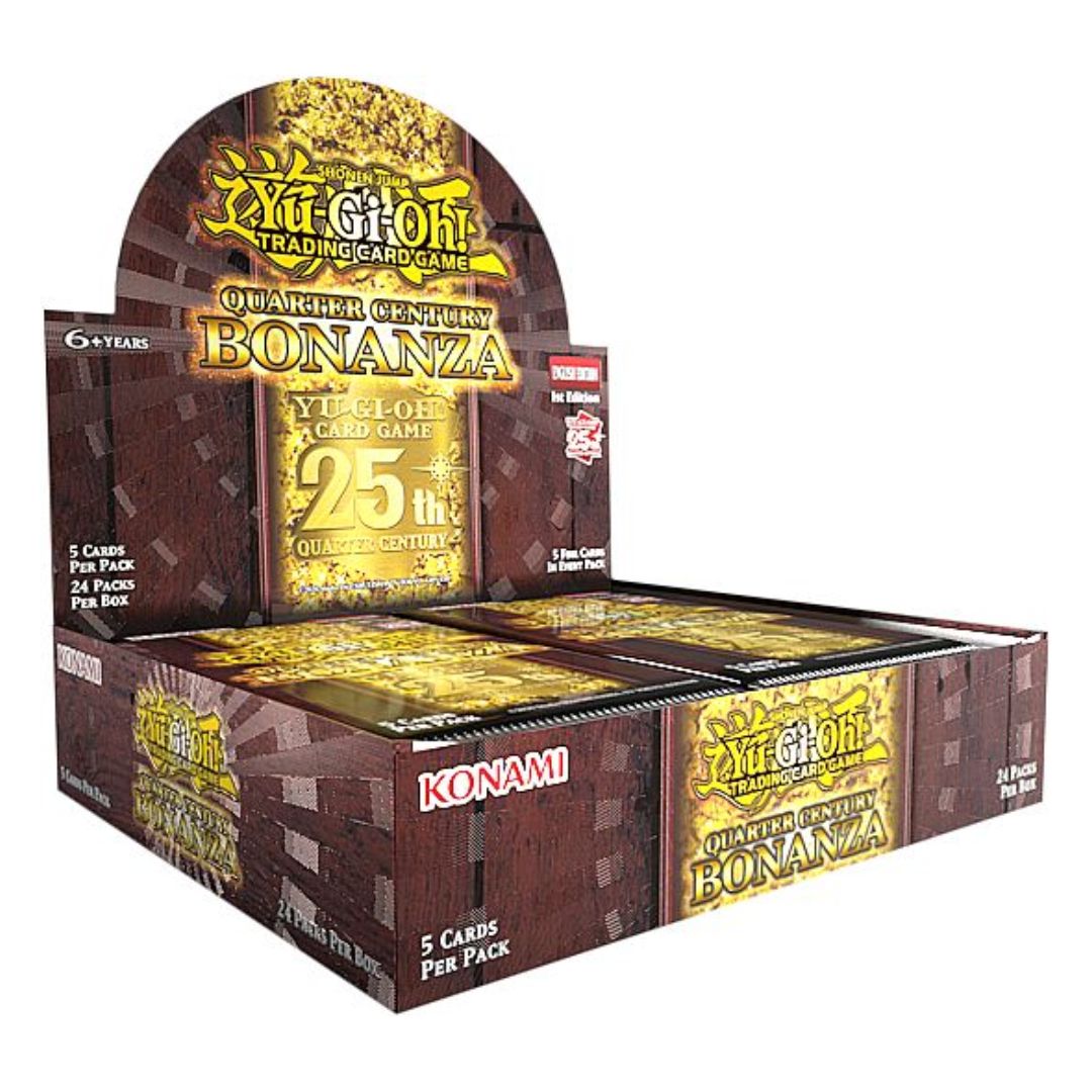 Yu-Gi-Oh! Quarter Century Bonanza jubileumset Booster box med mängder av kraftfulla kort att addera till sin samling
