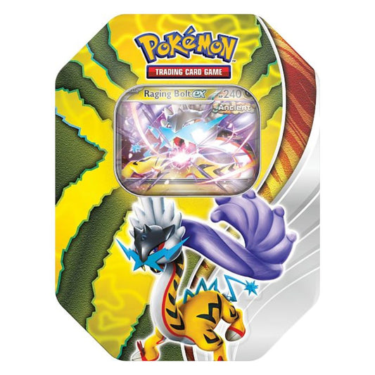 Pokémon Paradox Destinies ex Tin med häftigt promokort och 4 booster packs