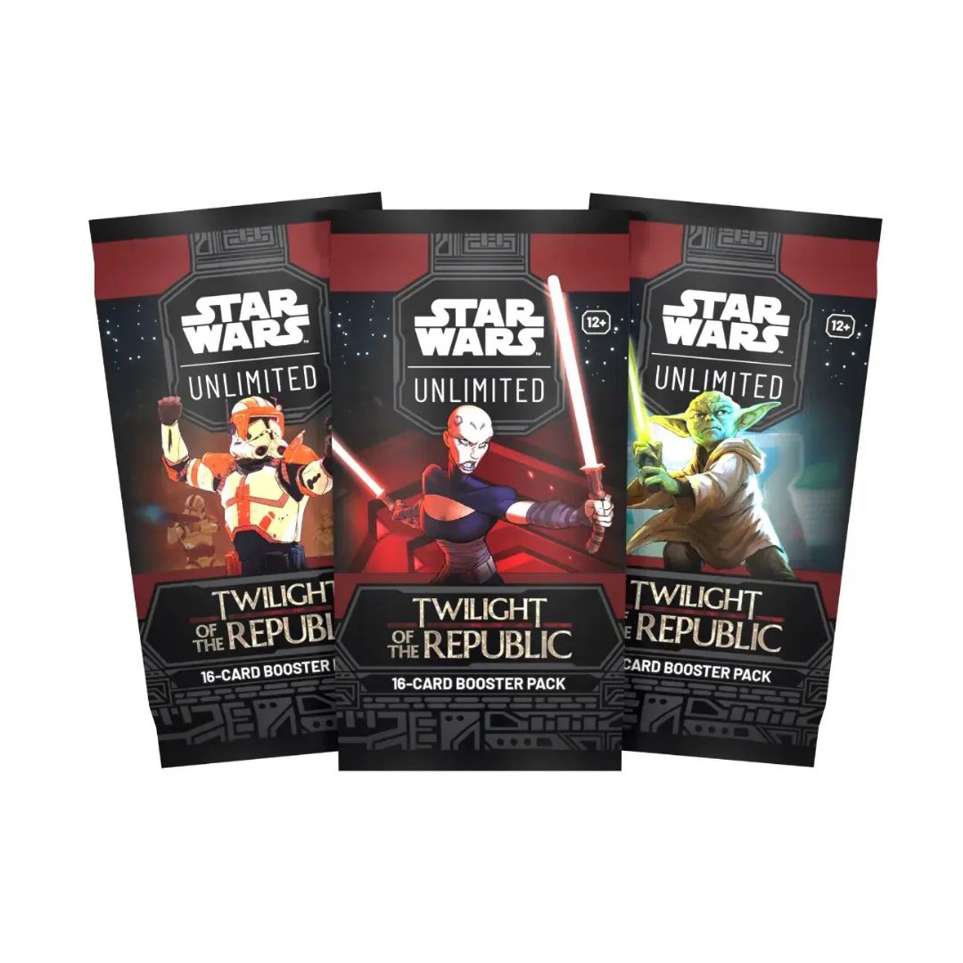 Star Wars Unlimited TCG Twilight of the Republic Booster pack med häftiga jedi och sith kort