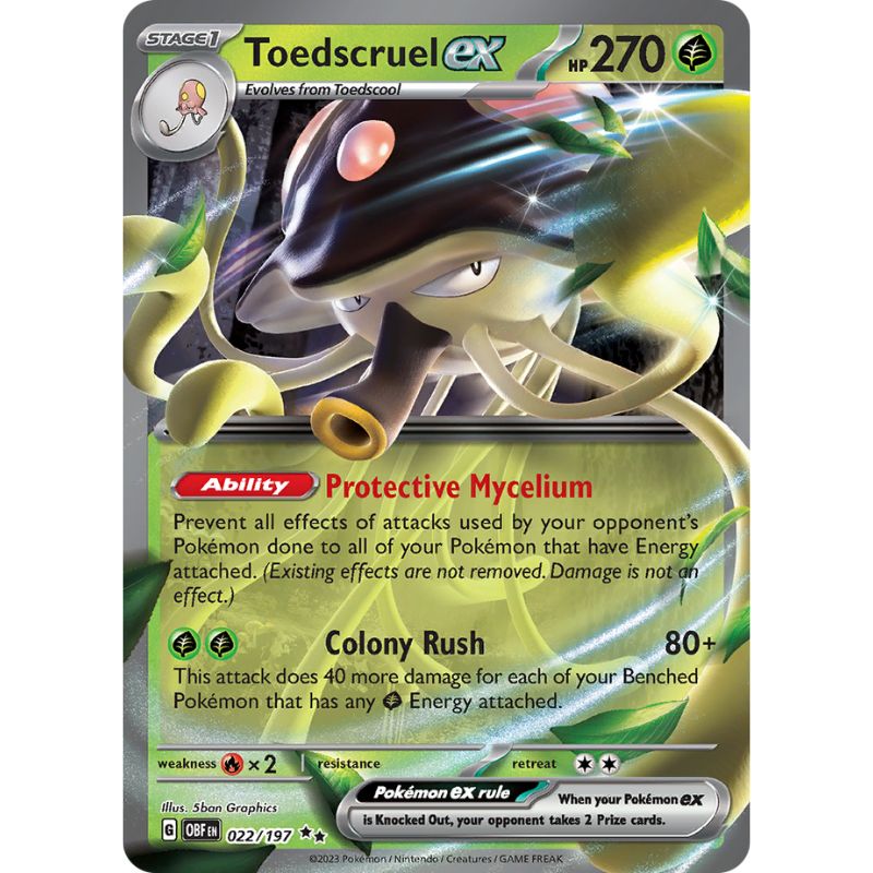 Toedscruel ex Obsidian Flames Pokemon kort