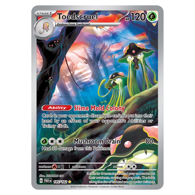 Toedscruel Illustration Rare - Paradox Rift #185/182 Pokemon kort