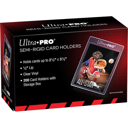 Ultra PRO: Semi-Rigid Card Holders 1/2" Lip - 200st (Svart låda)