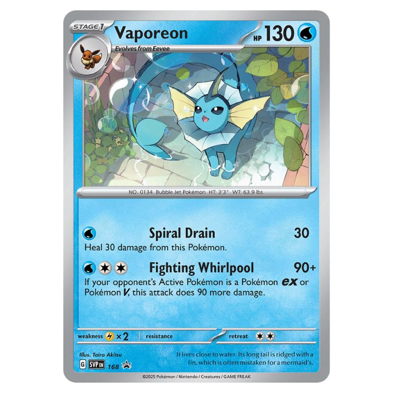 Vaporeon Holo SVP168 Promo Pokemon kort