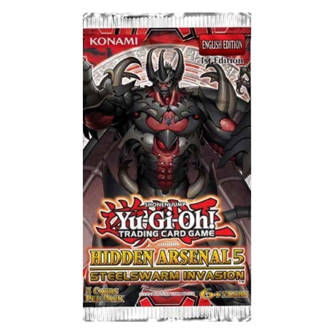 Yu-Gi-Oh! Hidden Arsenal 5: Steelswarm Invasion
 Booster pack med häftiga kort