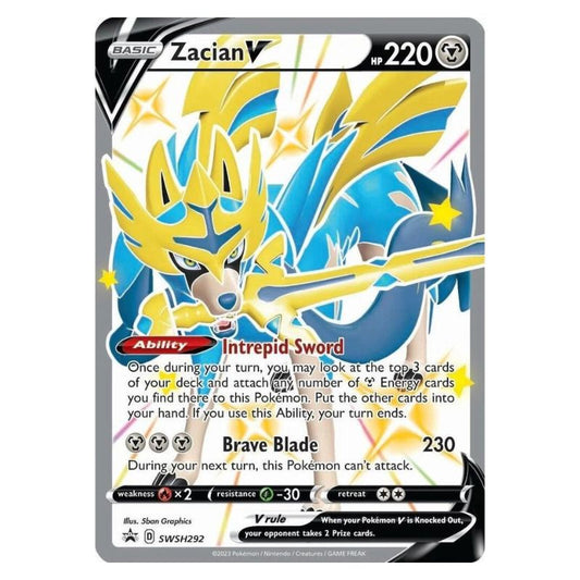 Zacian V SWSH292 Crown Zenith promo Pokemon kort